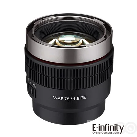 SAMYANG V-AF 75mm T1.9 FE ソニー Eマウント サムヤン Cumpără Samyang V-AF 75mm T1.9 FE pentru Sony E - E-Infinity