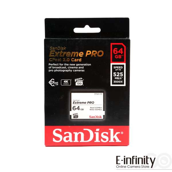 SanDisk 64GB Extreme PRO CFast 2.0 Memory Card (SDCFSP-064G)