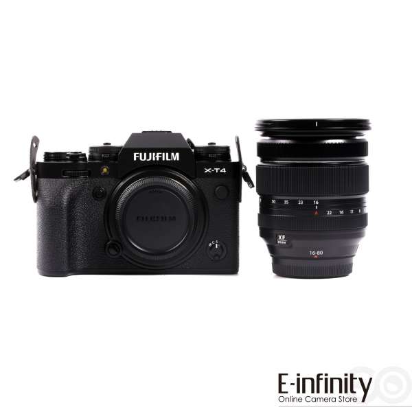 Appareil photo numérique sans miroir Fujifilm X-T4 avec kit d'objectif 16-80 mm (noir)